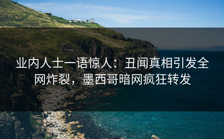 业内人士一语惊人：丑闻真相引发全网炸裂，墨西哥暗网疯狂转发
